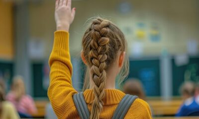 teacher students unbraiding hair